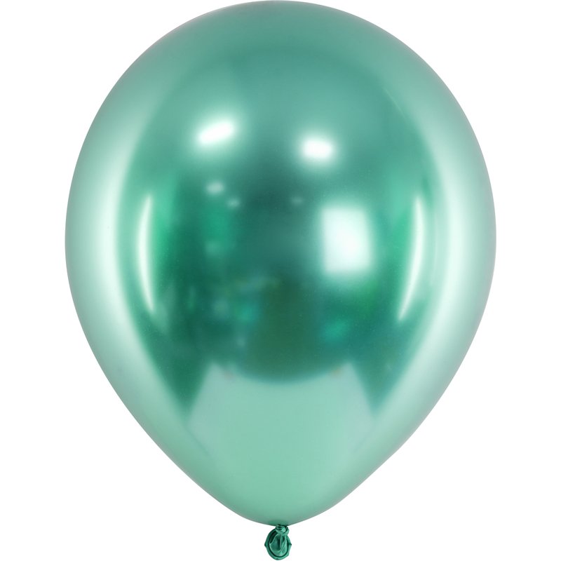 10PK 30cm BOTTLE GREEN GLOSSY BALLOONS