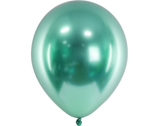 10PK 30cm BOTTLE GREEN GLOSSY BALLOONS