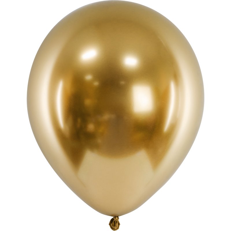 10PK 30cm GOLD GLOSSY BALLOONS