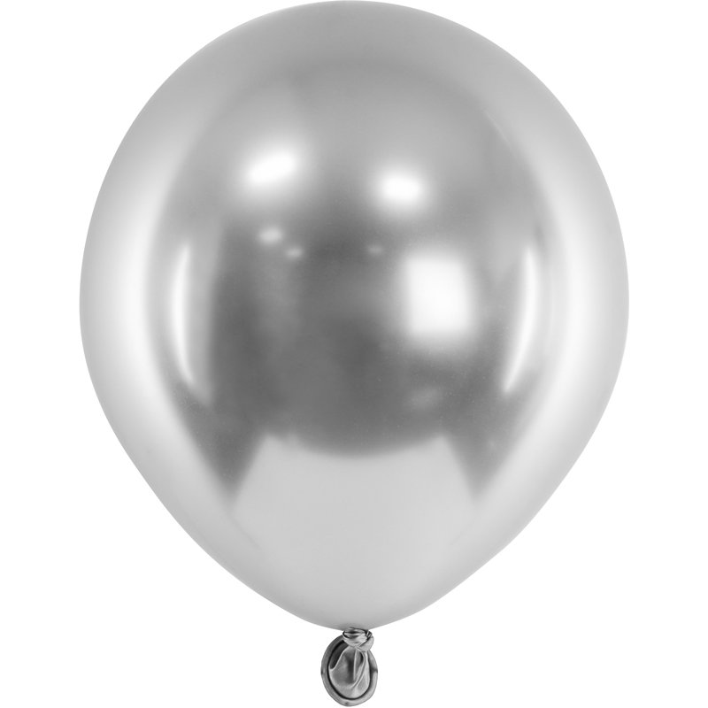 50PK 5in SILVER GLOSSY BALLOONS