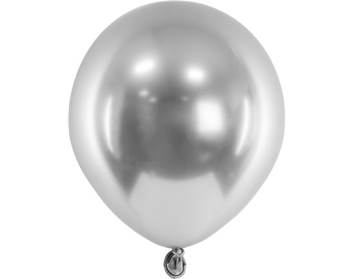 50PK 5in SILVER GLOSSY BALLOONS
