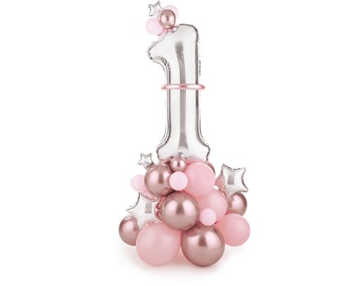 PINK NUMBER 1 BALLOON BOUQUET KIT