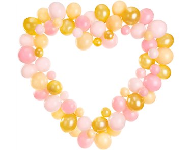 HEART SHAPED PINK BALLOON GARLAND WITH FRAME