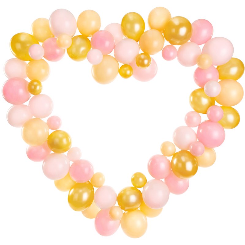 HEART SHAPED PINK BALLOON GARLAND WITH FRAME