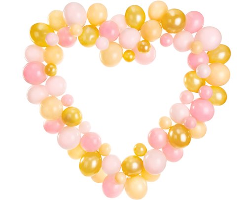HEART SHAPED PINK BALLOON GARLAND WITH FRAME