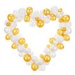 HEART SHAPED WHITE & GOLD BALLOON GARLAND WITH FRAME