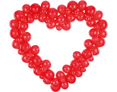 HEART SHAPED RED BALLOON GARLAND WITH FRAME