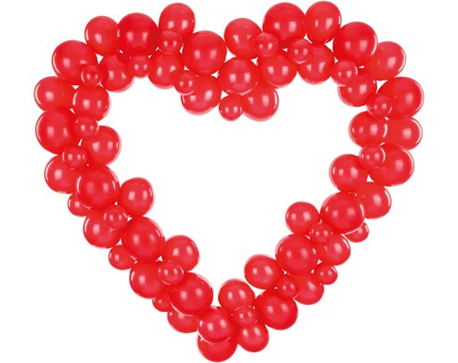 HEART SHAPED RED BALLOON GARLAND WITH FRAME