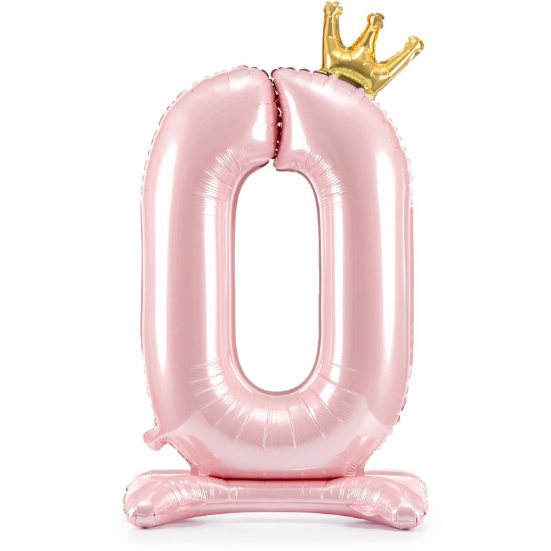 84cm NUMBER 0 LIGHT PINK STANDING FOIL BALLOON