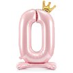 84cm NUMBER 0 LIGHT PINK STANDING FOIL BALLOON