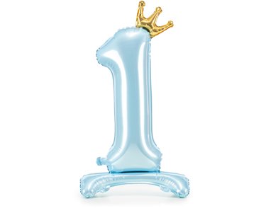84cm NUMBER 1 SKY-BLUE STANDING FOIL BALLOON