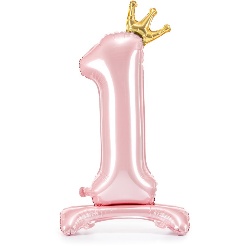 84cm NUMBER 1 LIGHT PINK STANDING FOIL BALLOON
