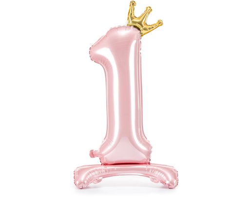 84cm NUMBER 1 LIGHT PINK STANDING FOIL BALLOON