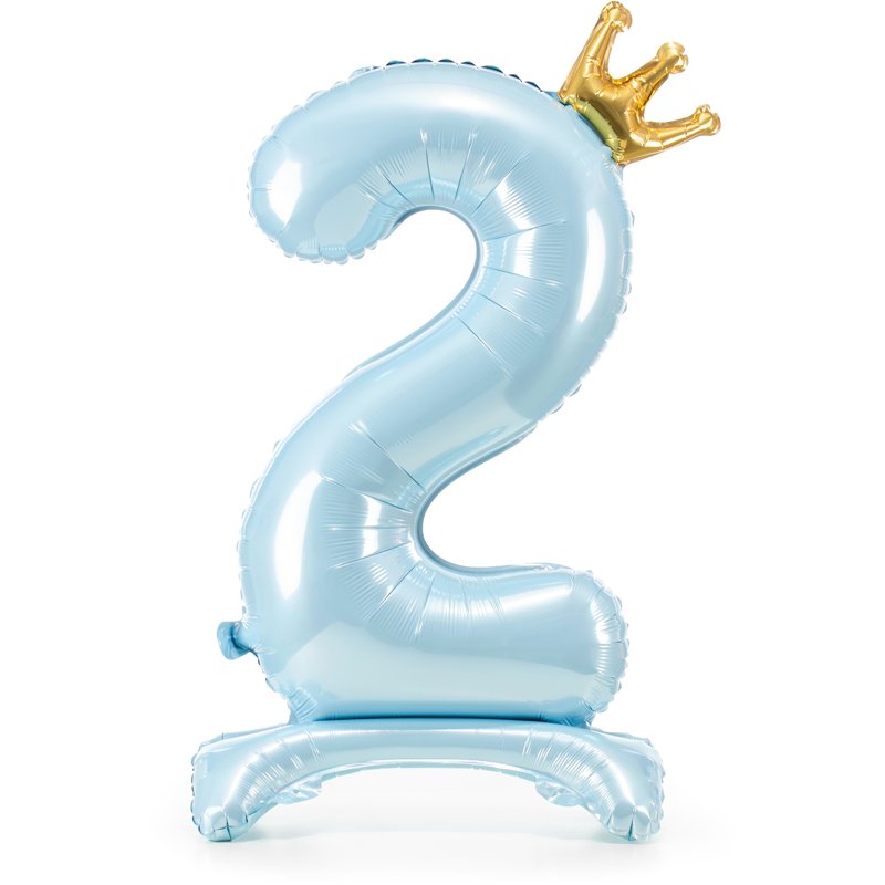 84cm NUMBER 2 SKY-BLUE STANDING FOIL BALLOON