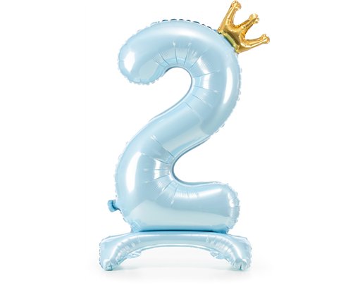 84cm NUMBER 2 SKY-BLUE STANDING FOIL BALLOON