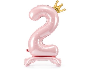 84cm NUMBER 2 LIGHT PINK STANDING FOIL BALLOON