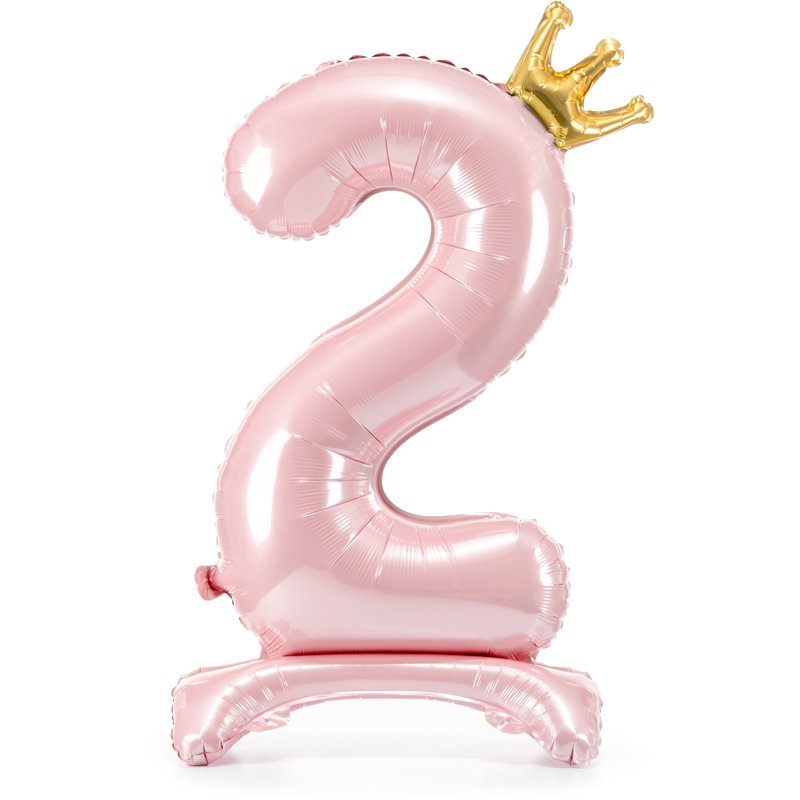 84cm NUMBER 2 LIGHT PINK STANDING FOIL BALLOON