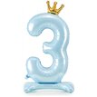 84cm NUMBER 3 SKY-BLUE STANDING FOIL BALLOON