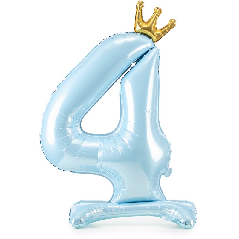 84cm NUMBER 4 SKY-BLUE STANDING FOIL BALLOON