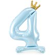 84cm NUMBER 4 SKY-BLUE STANDING FOIL BALLOON