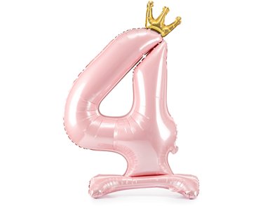 84cm NUMBER 4 LIGHT PINK STANDING FOIL BALLOON