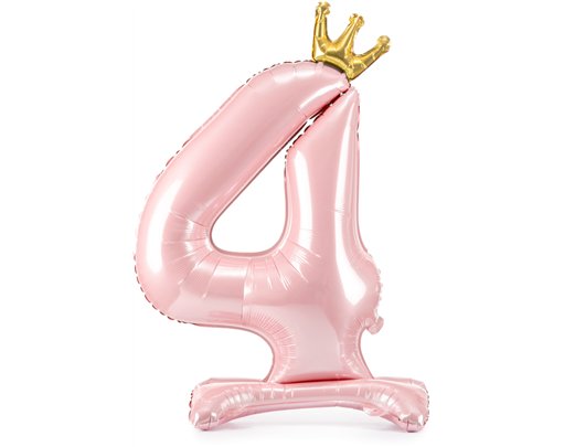 84cm NUMBER 4 LIGHT PINK STANDING FOIL BALLOON