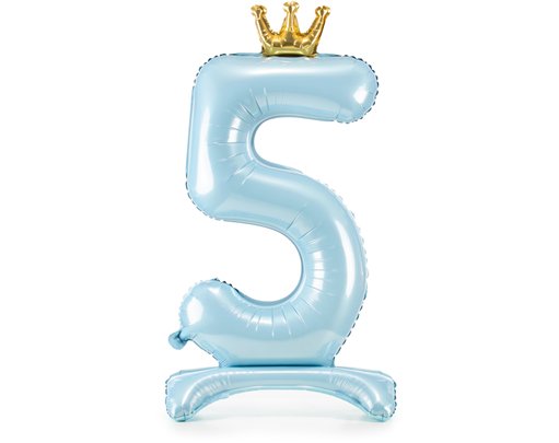 84cm NUMBER 5 SKY-BLUE STANDING FOIL BALLOON