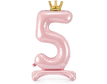 84cm NUMBER 5 LIGHT PINK STANDING FOIL BALLOON