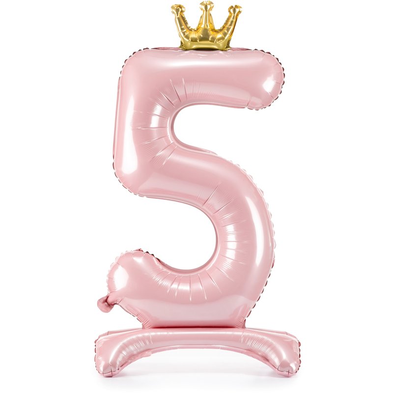 84cm NUMBER 5 LIGHT PINK STANDING FOIL BALLOON