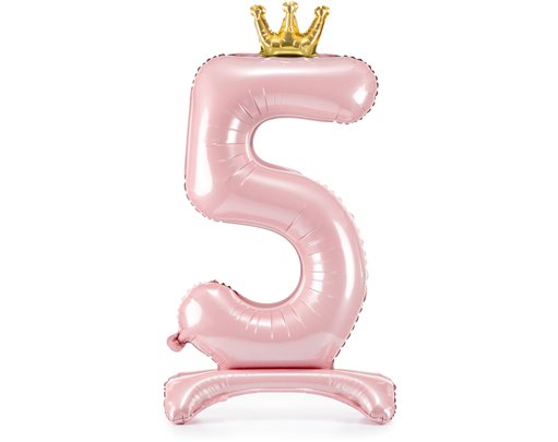 84cm NUMBER 5 LIGHT PINK STANDING FOIL BALLOON