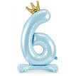 84cm NUMBER 6 SKY-BLUE STANDING FOIL BALLOON