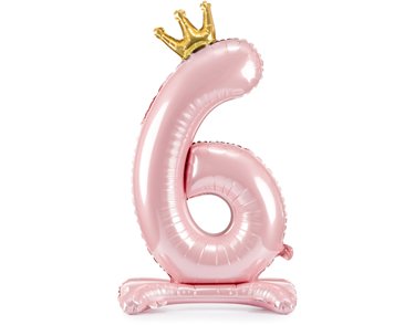 84cm NUMBER 6 LIGHT PINK STANDING FOIL BALLOON
