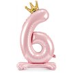 84cm NUMBER 6 LIGHT PINK STANDING FOIL BALLOON
