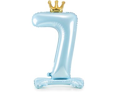 84cm NUMBER 7 SKY-BLUE STANDING FOIL BALLOON