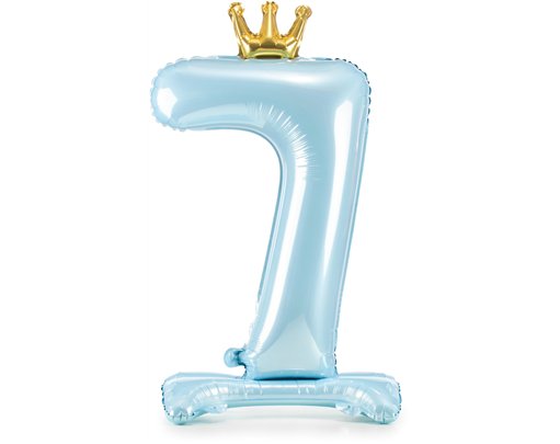 84cm NUMBER 7 SKY-BLUE STANDING FOIL BALLOON