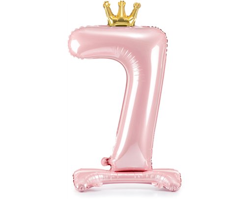 84cm NUMBER 7 LIGHT PINK STANDING FOIL BALLOON