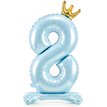 84cm NUMBER 8 SKY-BLUE STANDING FOIL BALLOON