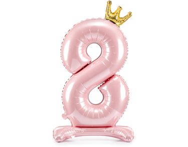 84cm NUMBER 8 LIGHT PINK STANDING FOIL BALLOON