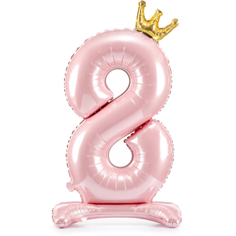 84cm NUMBER 8 LIGHT PINK STANDING FOIL BALLOON