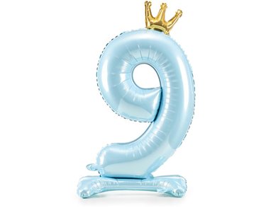 84cm NUMBER 9 SKY-BLUE STANDING FOIL BALLOON