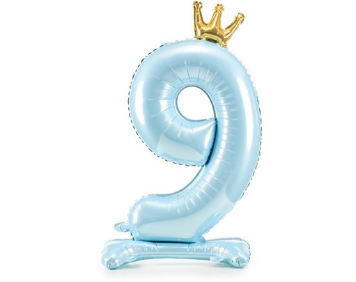 84cm NUMBER 9 SKY-BLUE STANDING FOIL BALLOON