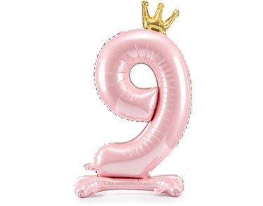 84cm NUMBER 9 LIGHT PINK STANDING FOIL BALLOON