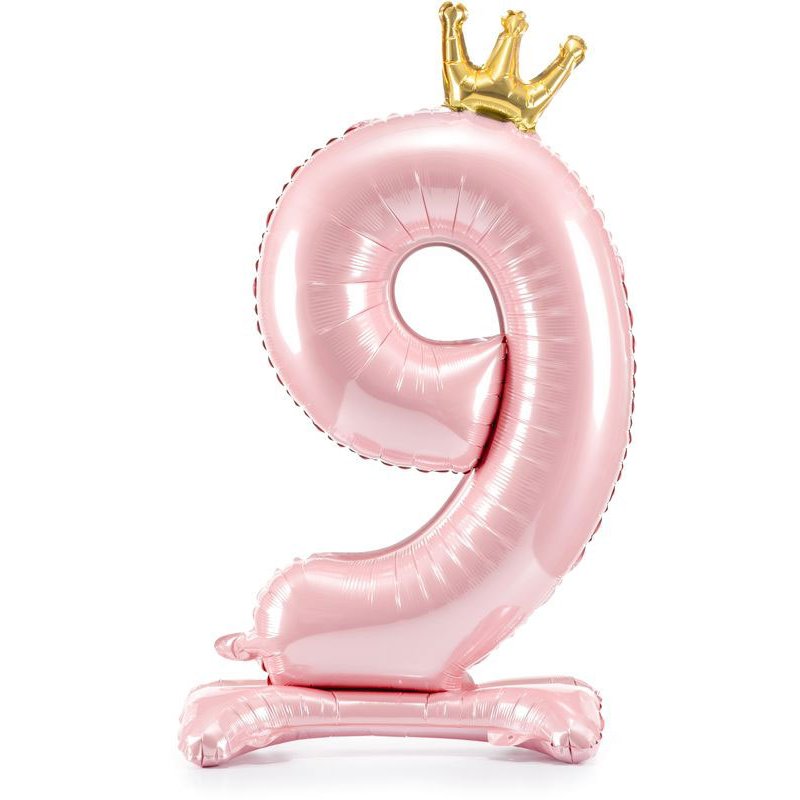 84cm NUMBER 9 LIGHT PINK STANDING FOIL BALLOON