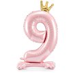 84cm NUMBER 9 LIGHT PINK STANDING FOIL BALLOON