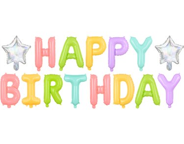 HAPPY BIRTHDAY PASTEL AIR FILL FOIL BALLOON KIT