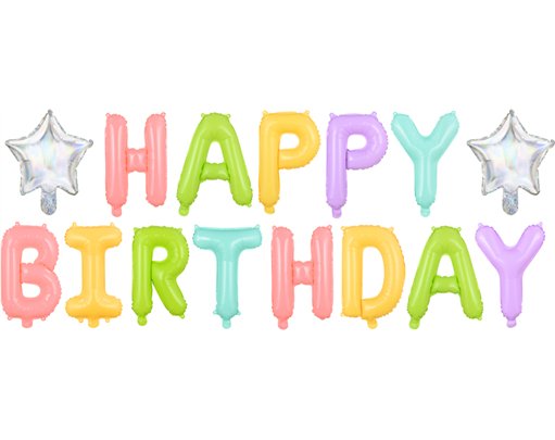 HAPPY BIRTHDAY PASTEL AIR FILL FOIL BALLOON KIT