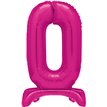 30in HOT PINK FOIL STANDING NUMERAL "0" BALLOON