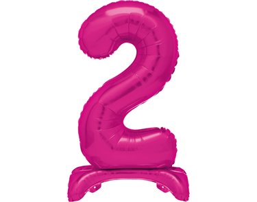 30in HOT PINK FOIL STANDING NUMERAL "2" BALLOON