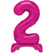 30in HOT PINK FOIL STANDING NUMERAL "2" BALLOON