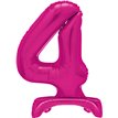 30in HOT PINK FOIL STANDING NUMERAL "4" BALLOON